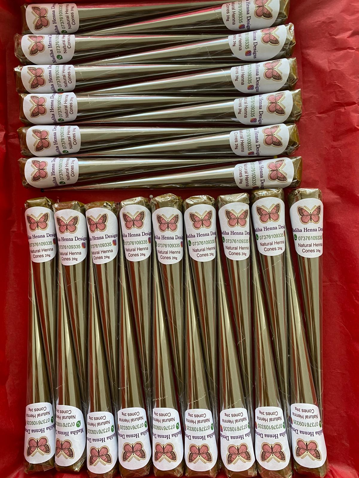 10+2 FREE Natural Henna Cones (20/21g)